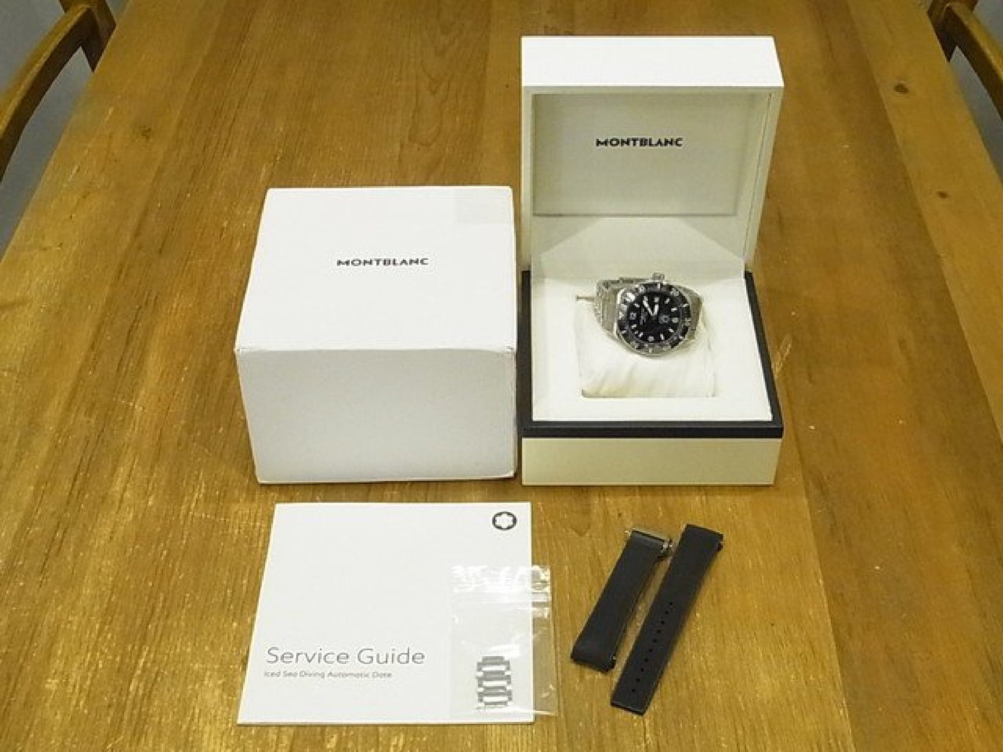 MONTBLANC 1858 Iced Sea Automatik Datum Ref.MB129371 Kautschukarmband Originalware Herren 184607294 hannari-shop