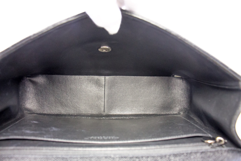 CHANEL Large Classic Handbag Chain Shoulder Bag Flap Black Caviar g66