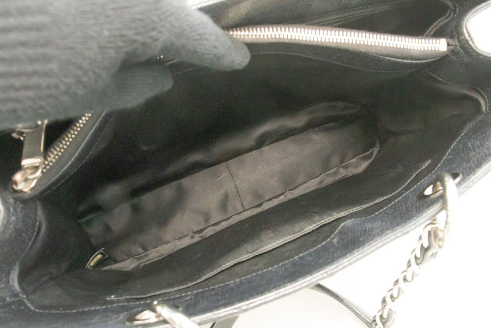 CHANEL Caviar GST 13" Grand Shopping Tote Kettenschultertasche Schwarz n38 hannari-shop