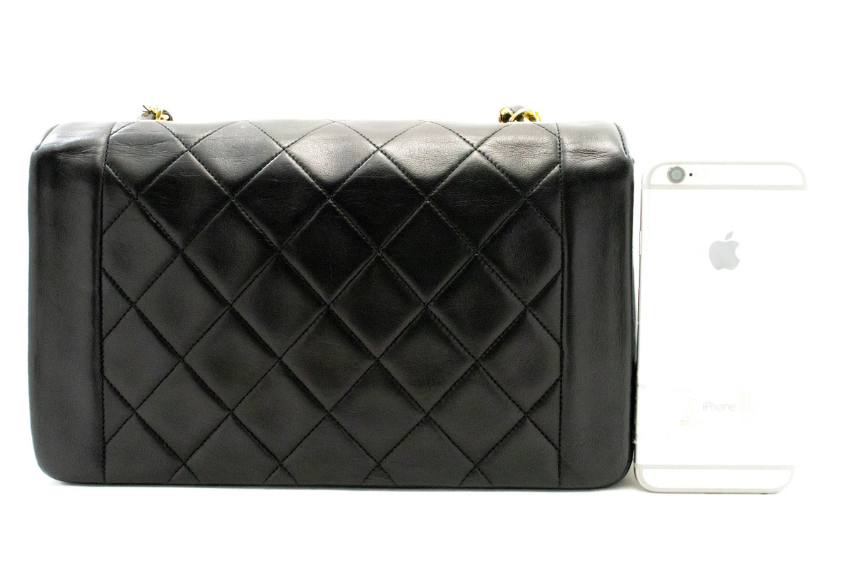 CHANEL Diana Flap Chain Shoulder Bag Black Quilted Lambskin am8 hannari-shop
