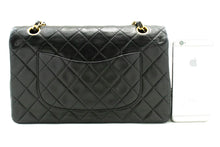 CHANEL Classic Double Flap 10" Chain Shoulder Bag Black Lambskin m90 hannari-shop