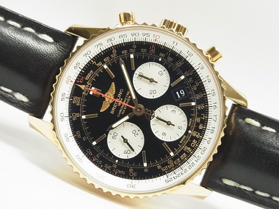 BREITLING Navitimer01 18KRG black RB0120 Genuine goods Mens 180758931 hannari-shop