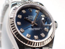 ROLEX Womens Datejust blue Dial 10P diamond 179174G D series Womens 182545305 hannari-shop