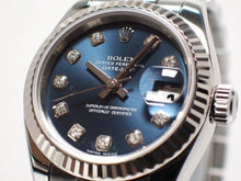 ROLEX Womens Datejust blue Dial 10P diamond 179174G D series Womens 182545305 hannari-shop