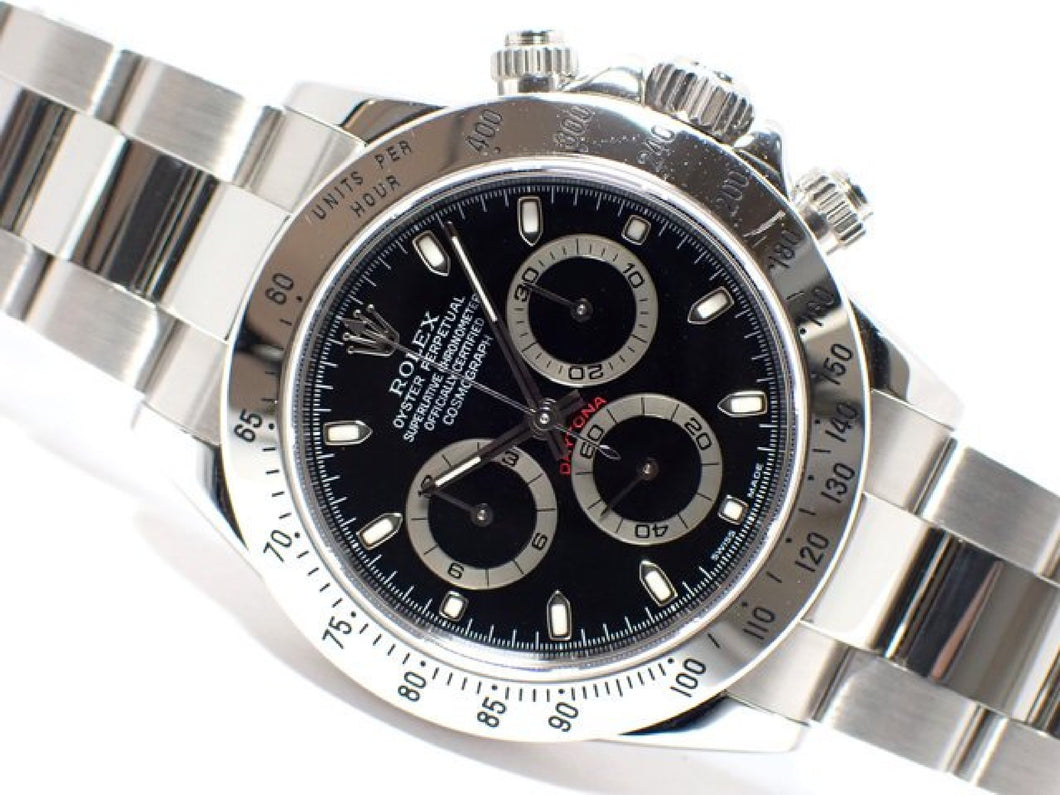 ROLEX Daytona black thin Hand Ref.116520 F series '04  Genuine goods Mens 183698323 hannari-shop