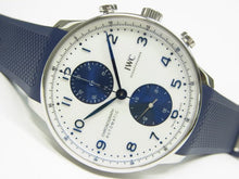 IWC Portugieser Chronograph white x blue IW371620 Genuine goods Mens 184072313 hannari-shop