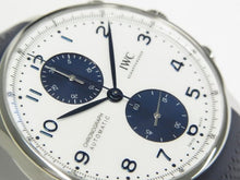 IWC Portugieser Chronograph white x blue IW371620 Genuine goods Mens 184072313 hannari-shop