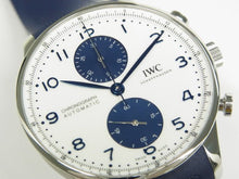 IWC Portugieser Chronograph white x blue IW371620 Genuine goods Mens 184072313 hannari-shop