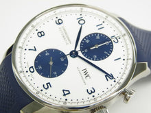 IWC Portugieser Chronograph white x blue IW371620 Genuine goods Mens 184072313 hannari-shop
