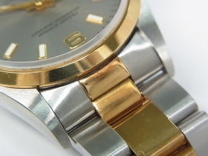 ROLEX Oyster PERPETUAL SS xYG combination gray3 6 9 14203 S series Mens 184184437 hannari-shop