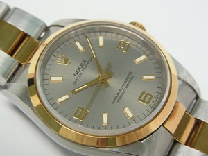 ROLEX Oyster PERPETUAL SS xYG combination gray3 6 9 14203 S series Mens 184184437 hannari-shop