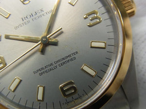 ROLEX Oyster PERPETUAL SS xYG combination gray3 6 9 14203 S series Mens 184184437 hannari-shop