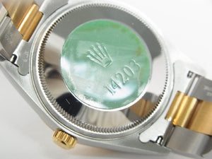 ROLEX Oyster PERPETUAL SS xYG combination gray3 6 9 14203 S series Mens 184184437 hannari-shop