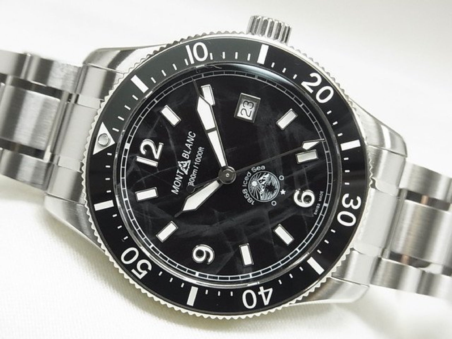 MONTBLANC 1858 Iced Sea Automatik Datum Ref.MB129371 Kautschukarmband Originalware Herren 184607294 hannari-shop