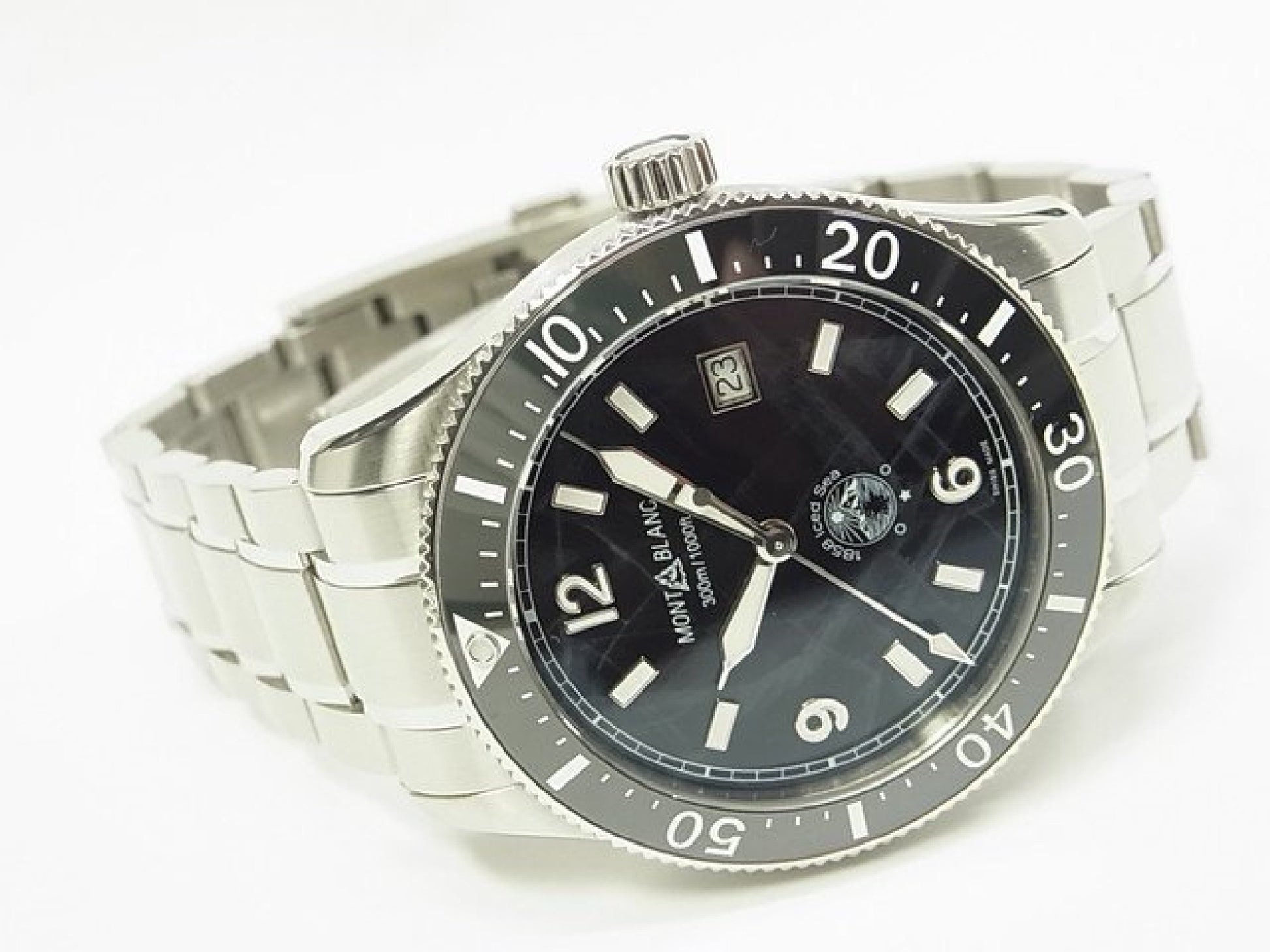 MONTBLANC 1858 Iced Sea Automatik Datum Ref.MB129371 Kautschukarmband Originalware Herren 184607294 hannari-shop