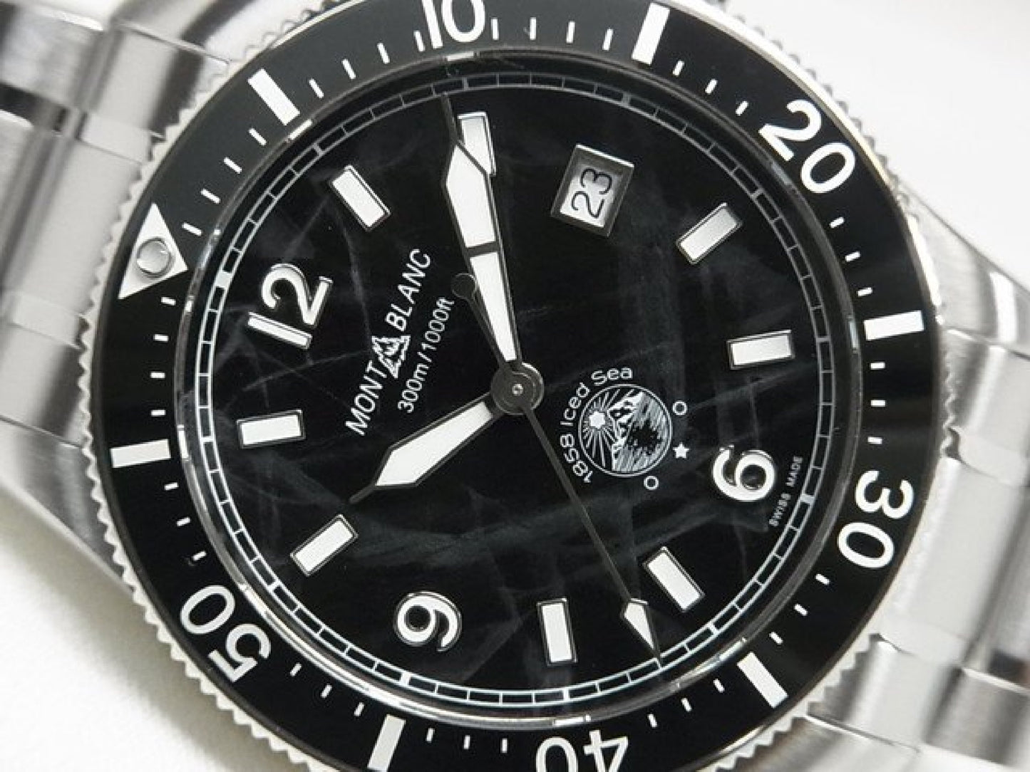MONTBLANC 1858 Iced Sea Automatik Datum Ref.MB129371 Kautschukarmband Originalware Herren 184607294 hannari-shop