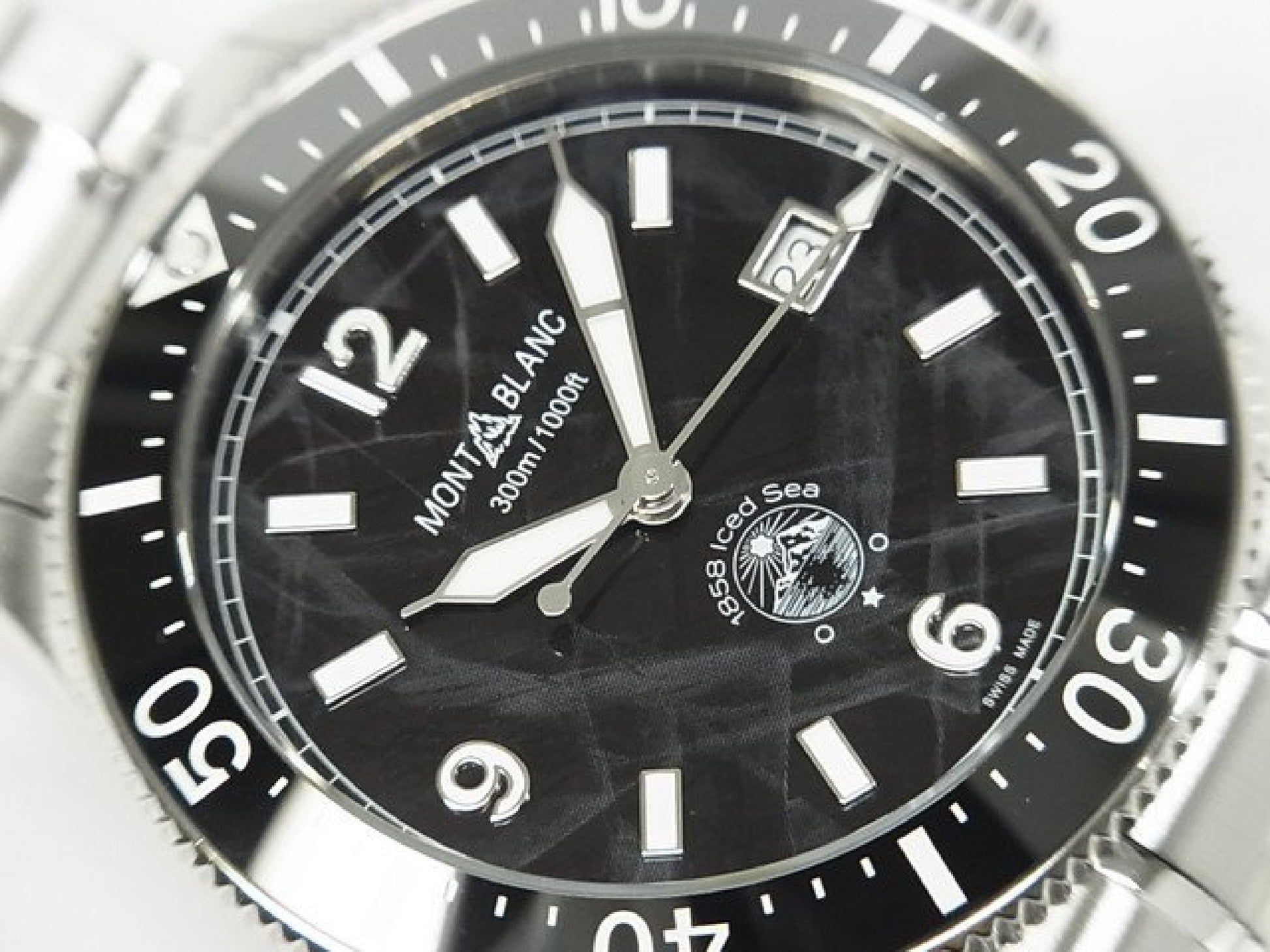 MONTBLANC 1858 Iced Sea Automatik Datum Ref.MB129371 Kautschukarmband Originalware Herren 184607294 hannari-shop