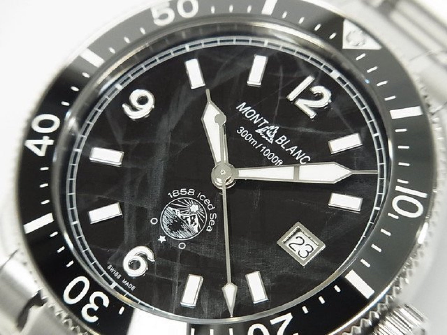 MONTBLANC 1858 Iced Sea Automatik Datum Ref.MB129371 Kautschukarmband Originalware Herren 184607294 hannari-shop
