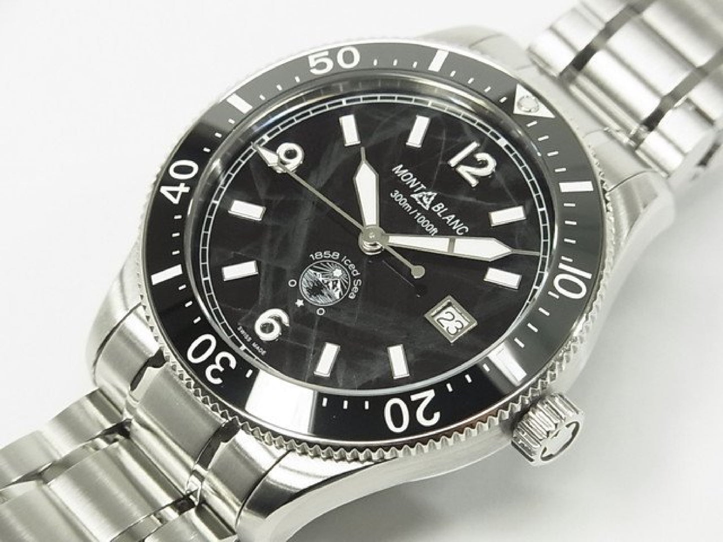 MONTBLANC 1858 Iced Sea Automatik Datum Ref.MB129371 Kautschukarmband Originalware Herren 184607294 hannari-shop