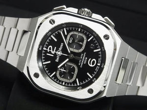 BELL & ROSS BR05 Chrono black Dial BR05C-BL-ST/SRB Genuine goods rubber belt Specification Mens 186082293 hannari-shop
