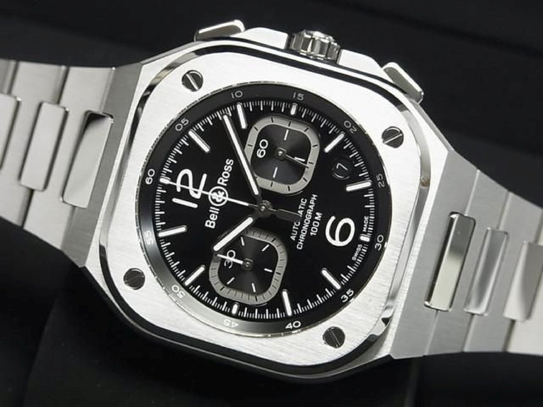 BELL & ROSS BR05 Chrono black Dial BR05C-BL-ST/SRB Genuine goods rubber belt Specification Mens 186082293 hannari-shop