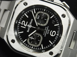 BELL & ROSS BR05 Chrono black Dial BR05C-BL-ST/SRB Genuine goods rubber belt Specification Mens 186082293 hannari-shop