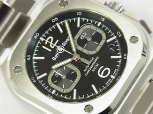 BELL & ROSS BR05 Chrono black Dial BR05C-BL-ST/SRB Genuine goods rubber belt Specification Mens 186082293 hannari-shop