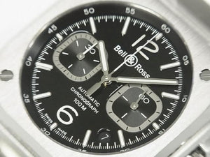 BELL & ROSS BR05 Chrono black Dial BR05C-BL-ST/SRB Genuine goods rubber belt Specification Mens 186082293 hannari-shop