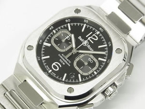 BELL & ROSS BR05 Chrono black Dial BR05C-BL-ST/SRB Genuine goods rubber belt Specification Mens 186082293 hannari-shop