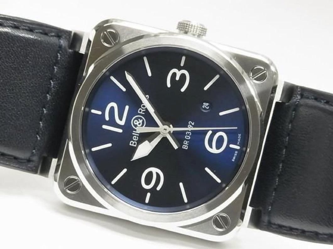 BELL & ROSS BR0392 blue Steel 42 MM BR0392-BLU-ST/SCA Mens 186283241 hannari-shop