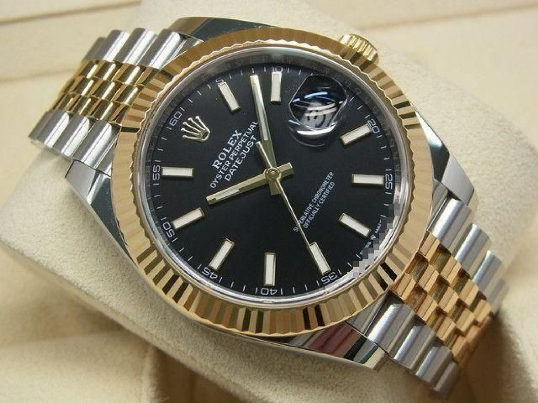 ROLEX Datejust 41 SS x18KYG combination bright black 126333 Mens 187756816 hannari-shop