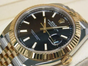 ROLEX Datejust 41 SS x18KYG combination bright black 126333 Mens 187756816 hannari-shop