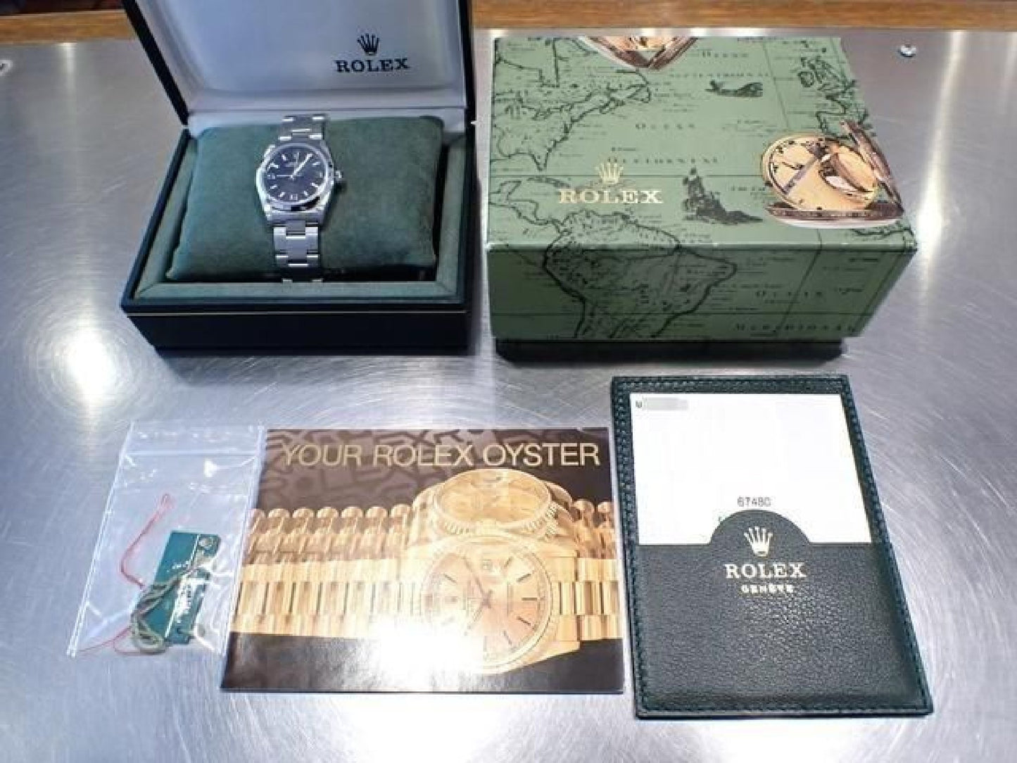 ROLEX Oyster PERPETUAL schwarz3 6 9 67480 U Serie '98 Herren 189282561 hannari-shop