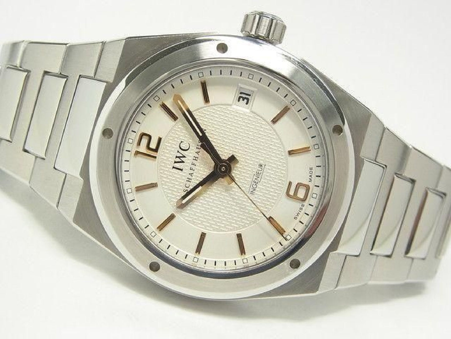 IWC Ingenieur Automatik 40 MM silber IW322801 Saphirglas-Gehäuseboden Herren 189299441 hannari-shop