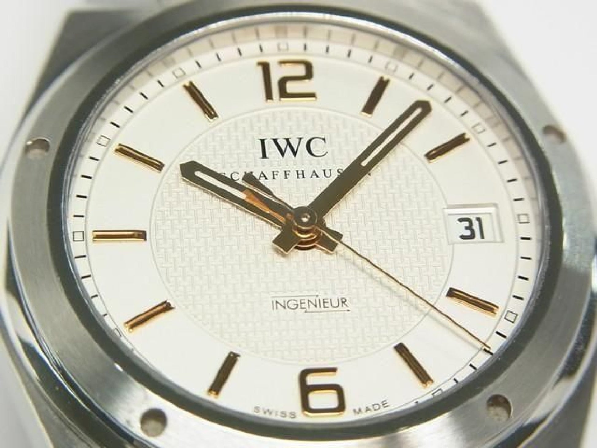 IWC Ingenieur Automatik 40 MM silber IW322801 Saphirglas-Gehäuseboden Herren 189299441 hannari-shop