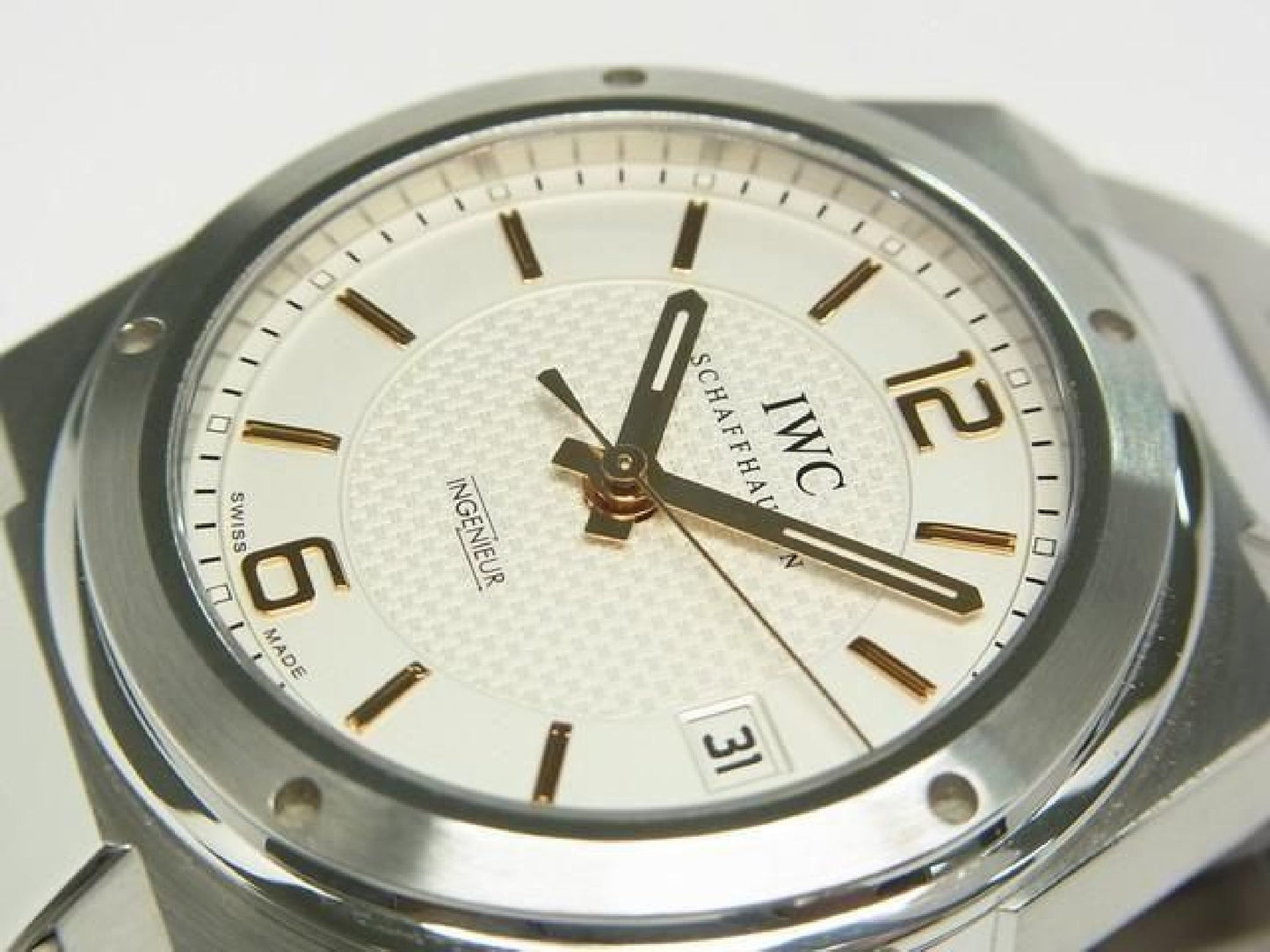 IWC Ingenieur Automatik 40 MM silber IW322801 Saphirglas-Gehäuseboden Herren 189299441 hannari-shop