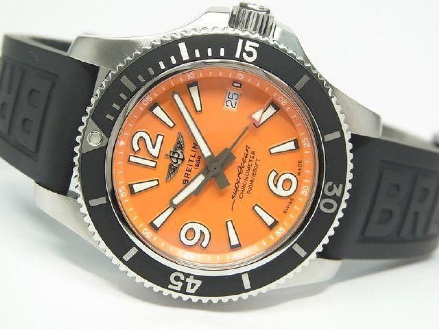 BREITLING Superocean Automatic 42 orange Zifferblatt Herren 190303664 hannari-shop