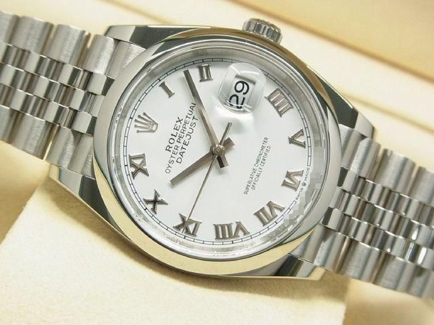 ROLEX Datejust 36 weiß römisch 126200 '21 gekauft Herren 190821862 hannari-shop