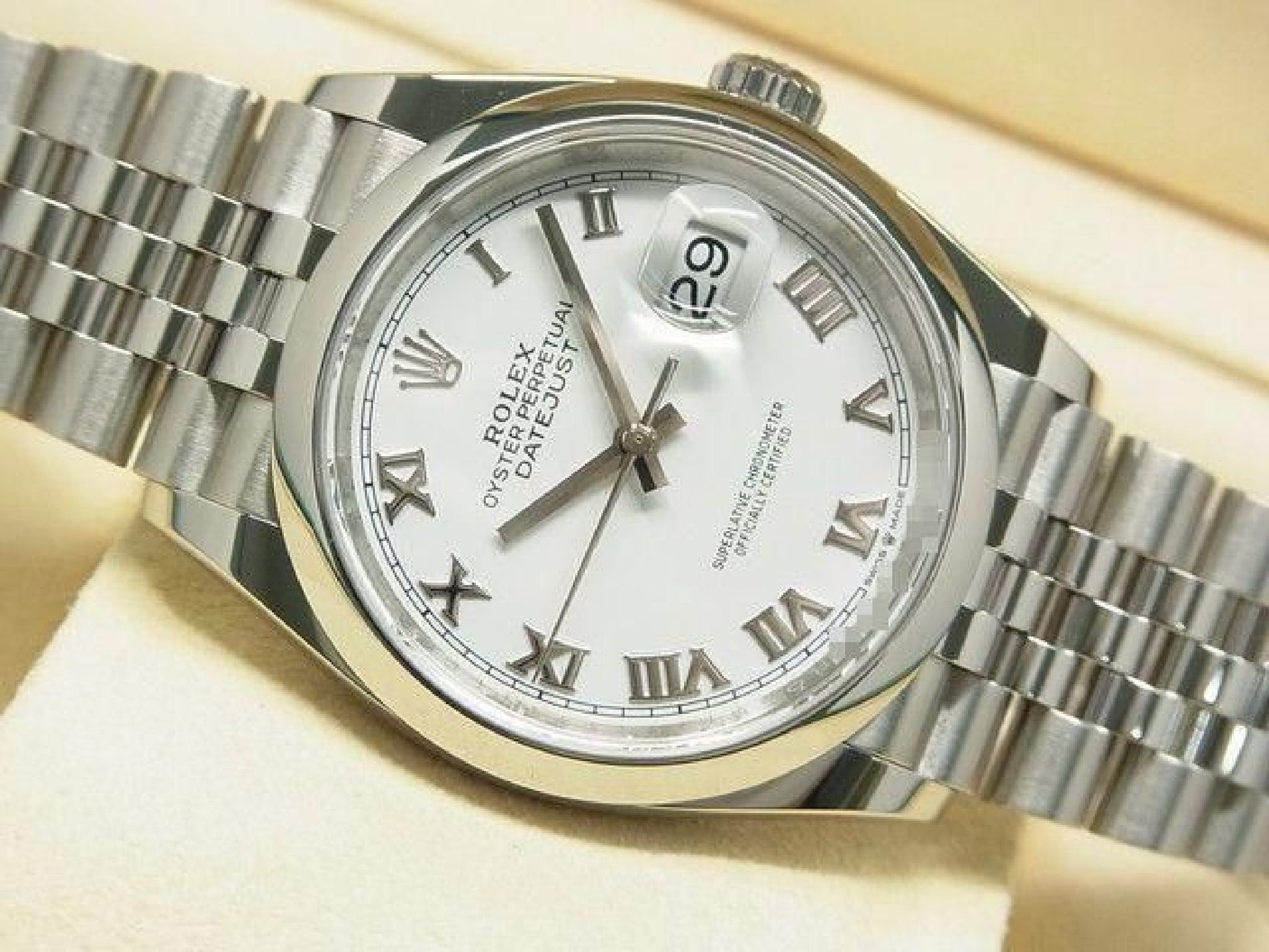 ROLEX Datejust 36 weiß römisch 126200 '21 gekauft Herren 190821862 hannari-shop