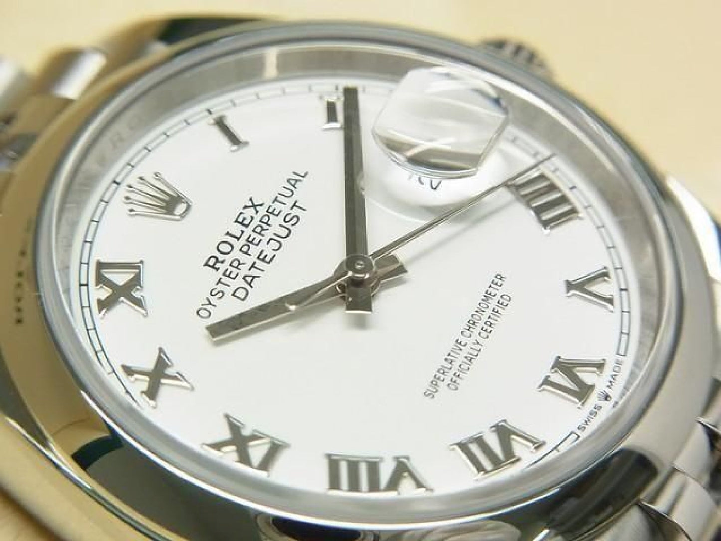 ROLEX Datejust 36 weiß römisch 126200 '21 gekauft Herren 190821862 hannari-shop