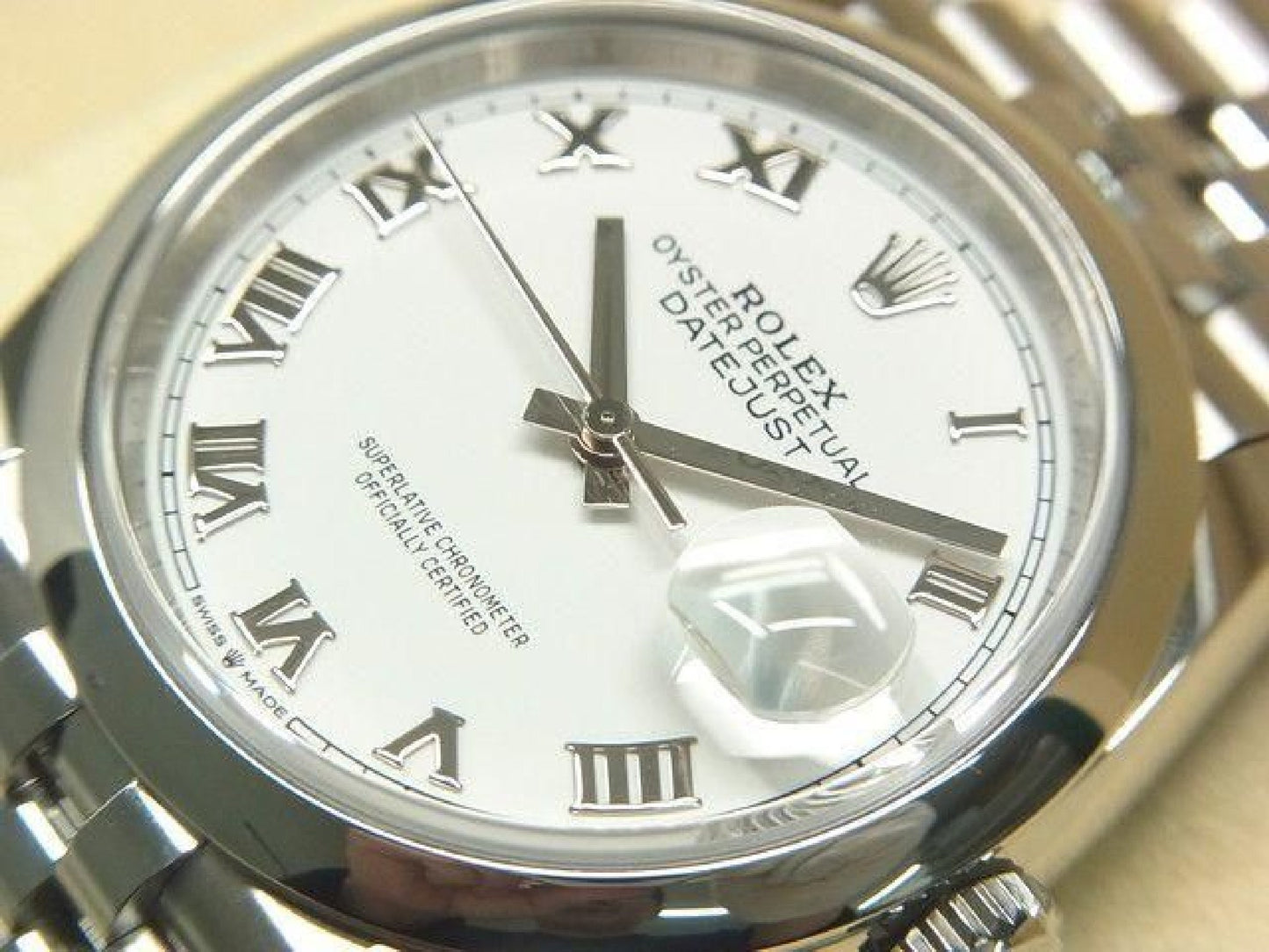 ROLEX Datejust 36 weiß römisch 126200 '21 gekauft Herren 190821862 hannari-shop