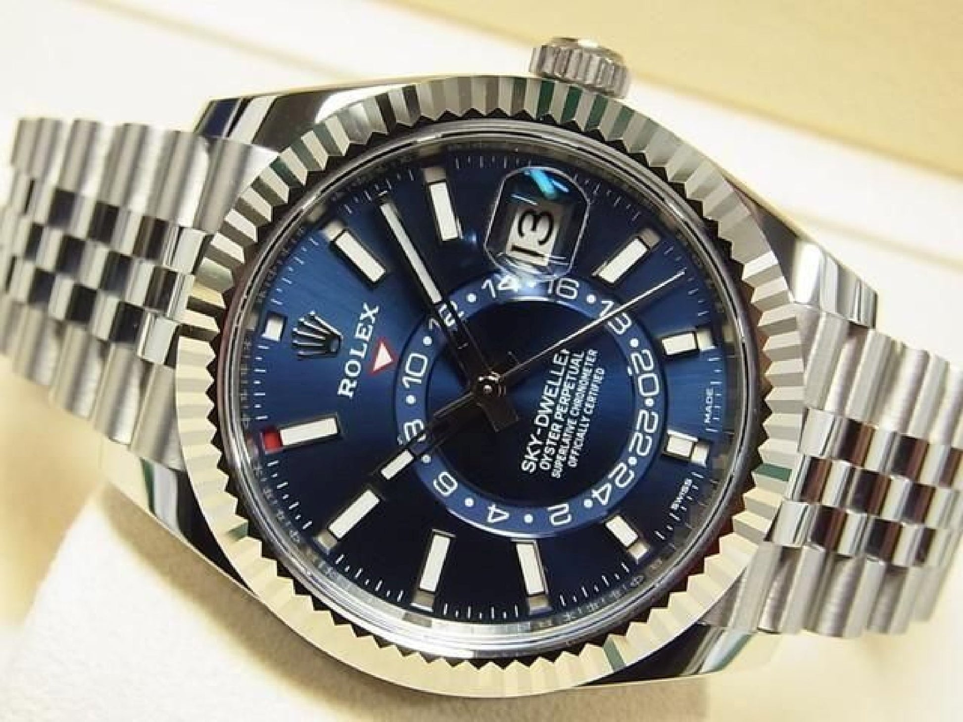 ROLEX Sky-Dweller WG bezel  blue  Jubilee Bracelet Ref.326934 Mens 190952515 hannari-shop
