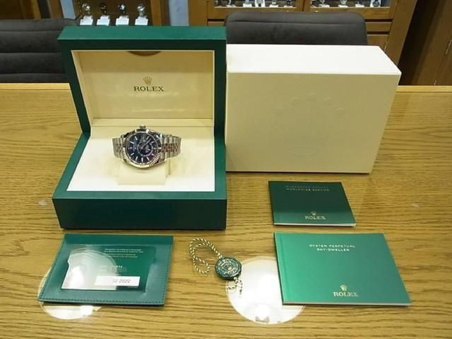 ROLEX Sky-Dweller WG bezel  blue  Jubilee Bracelet Ref.326934 Mens 190952515 hannari-shop