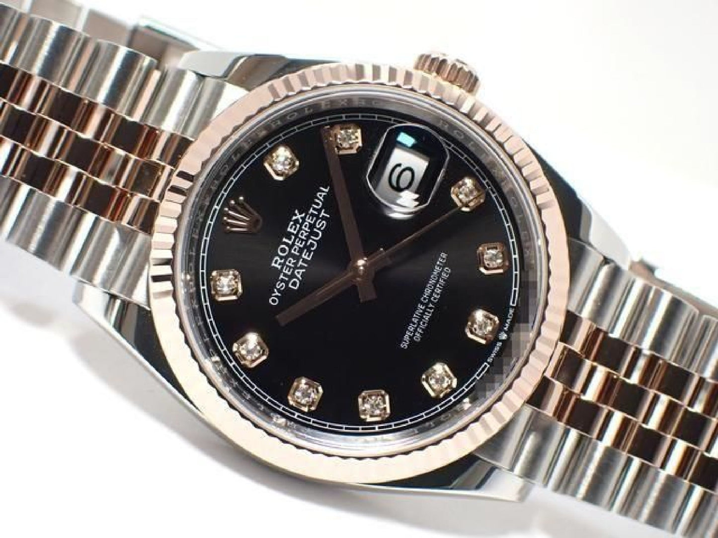 ROLEX Datejust36 schwarzes Zifferblatt 10P Diamanten Jubilee Armband '21 Herren 190961312 hannari-shop