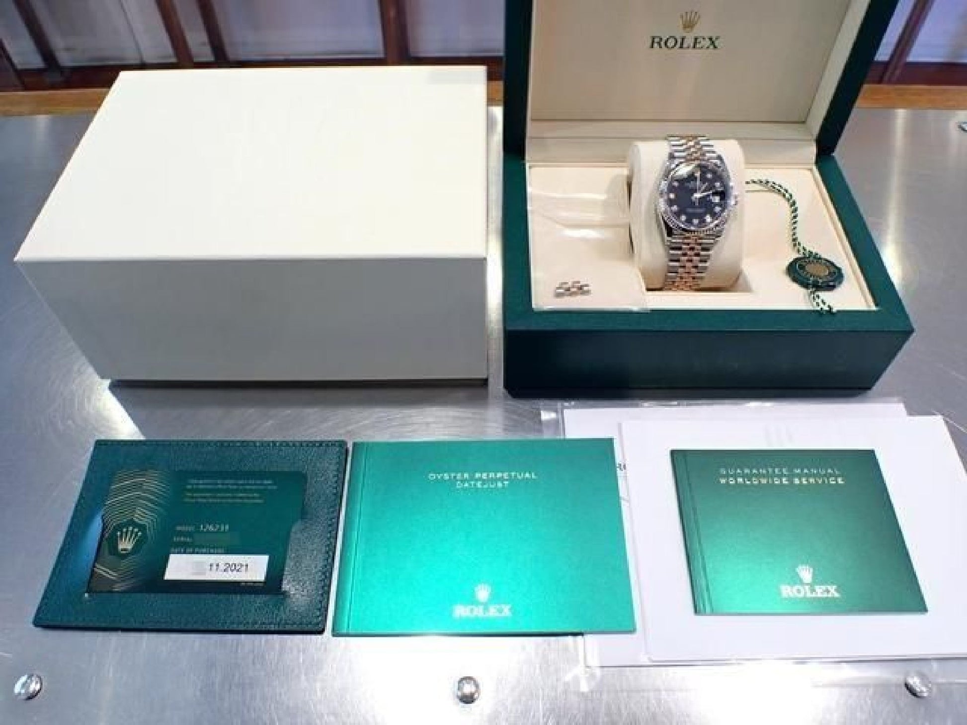 ROLEX Datejust36 schwarzes Zifferblatt 10P Diamanten Jubilee Armband '21 Herren 190961312 hannari-shop
