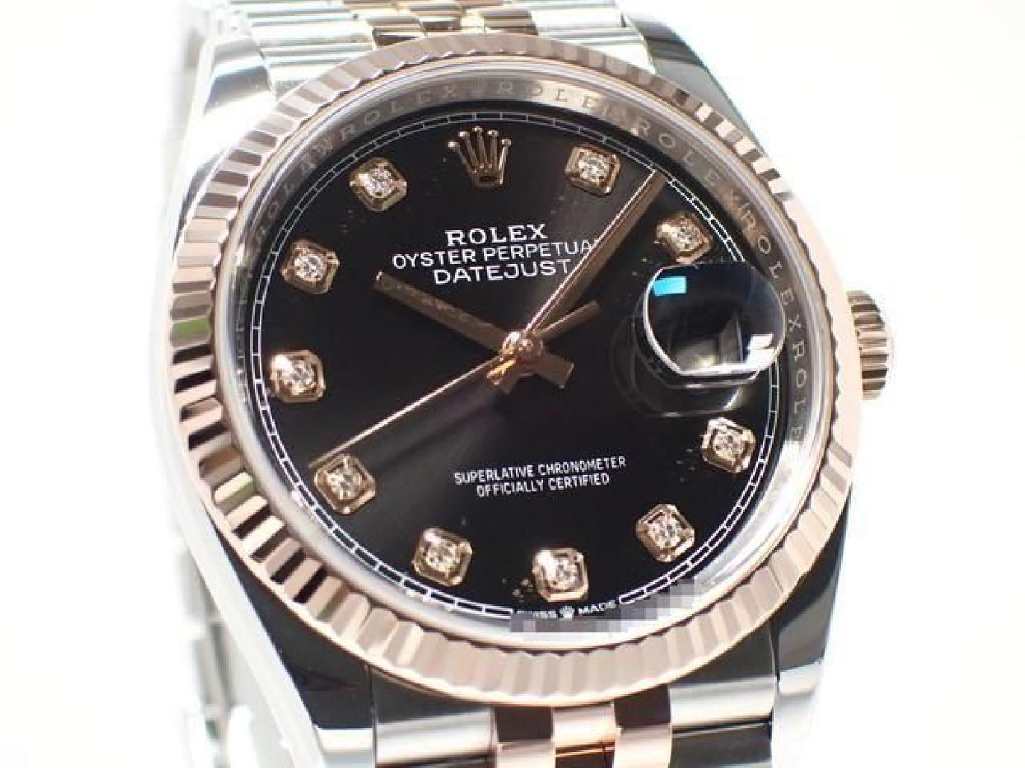 ROLEX Datejust36 schwarzes Zifferblatt 10P Diamanten Jubilee Armband '21 Herren 190961312 hannari-shop