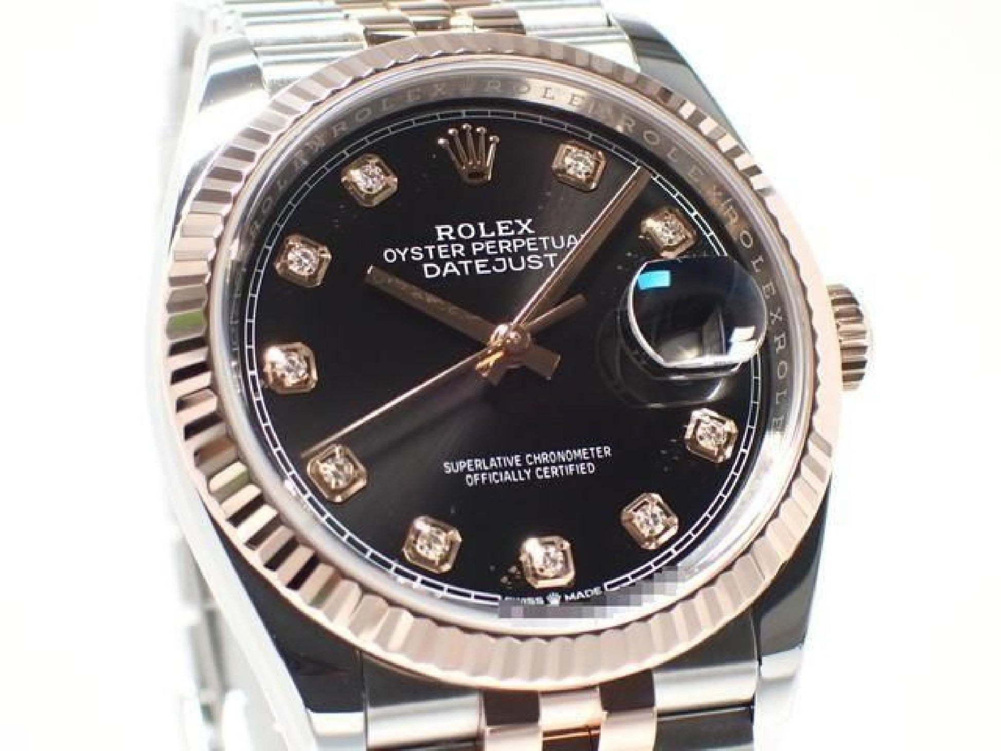 ROLEX Datejust36 schwarzes Zifferblatt 10P Diamanten Jubilee Armband '21 Herren 190961312 hannari-shop