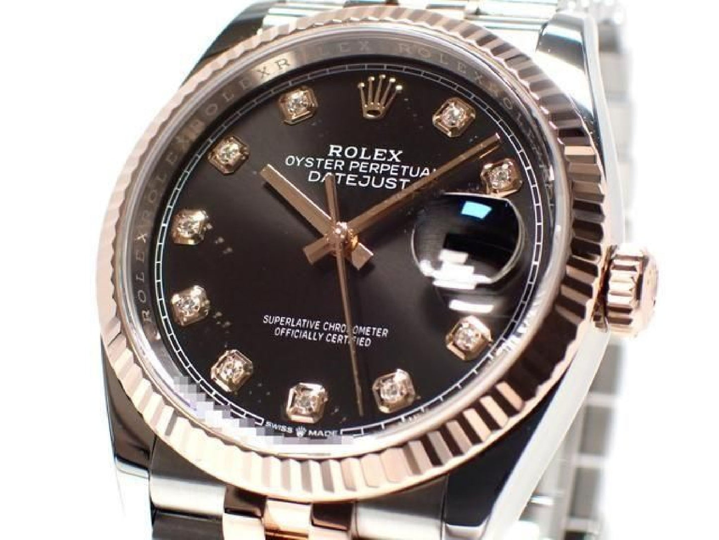 ROLEX Datejust36 schwarzes Zifferblatt 10P Diamanten Jubilee Armband '21 Herren 190961312 hannari-shop