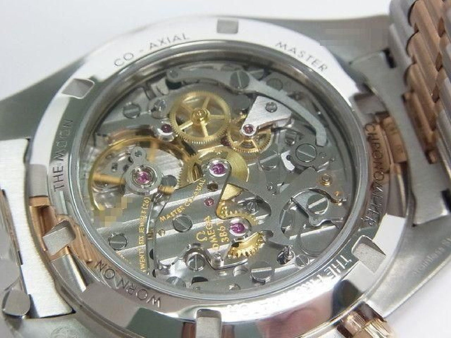 OMEGA Speedmaster moon watch Professional SS x Sedna gold Bracelet & rubber Mens 191397651 hannari-shop