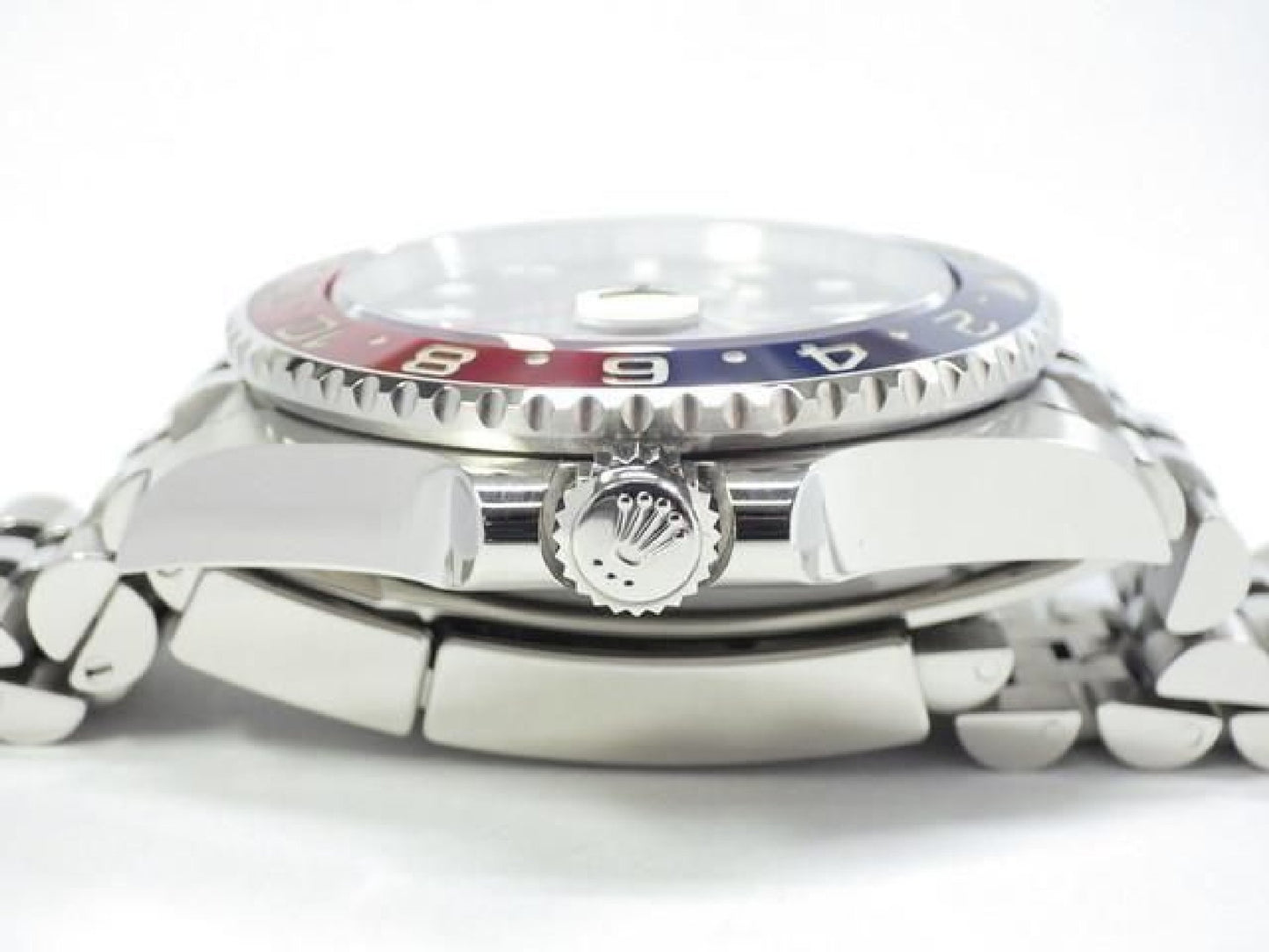 ROLEX GMT MasterII mit rot-blauer Lünette, Jubilee-Armband, Modell 126710BLRO, Baujahr '22, Herren, Seriennummer 191676704, hannari-shop